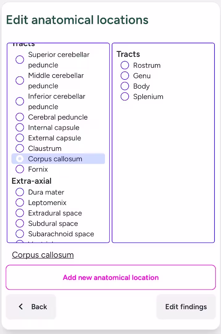 Anatomical location